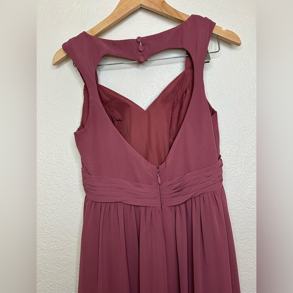 Azazie Raine A8 A-Line Sweetheart Floor Length Bridesmaid Dress Desert Rose - Picture 15 of 15